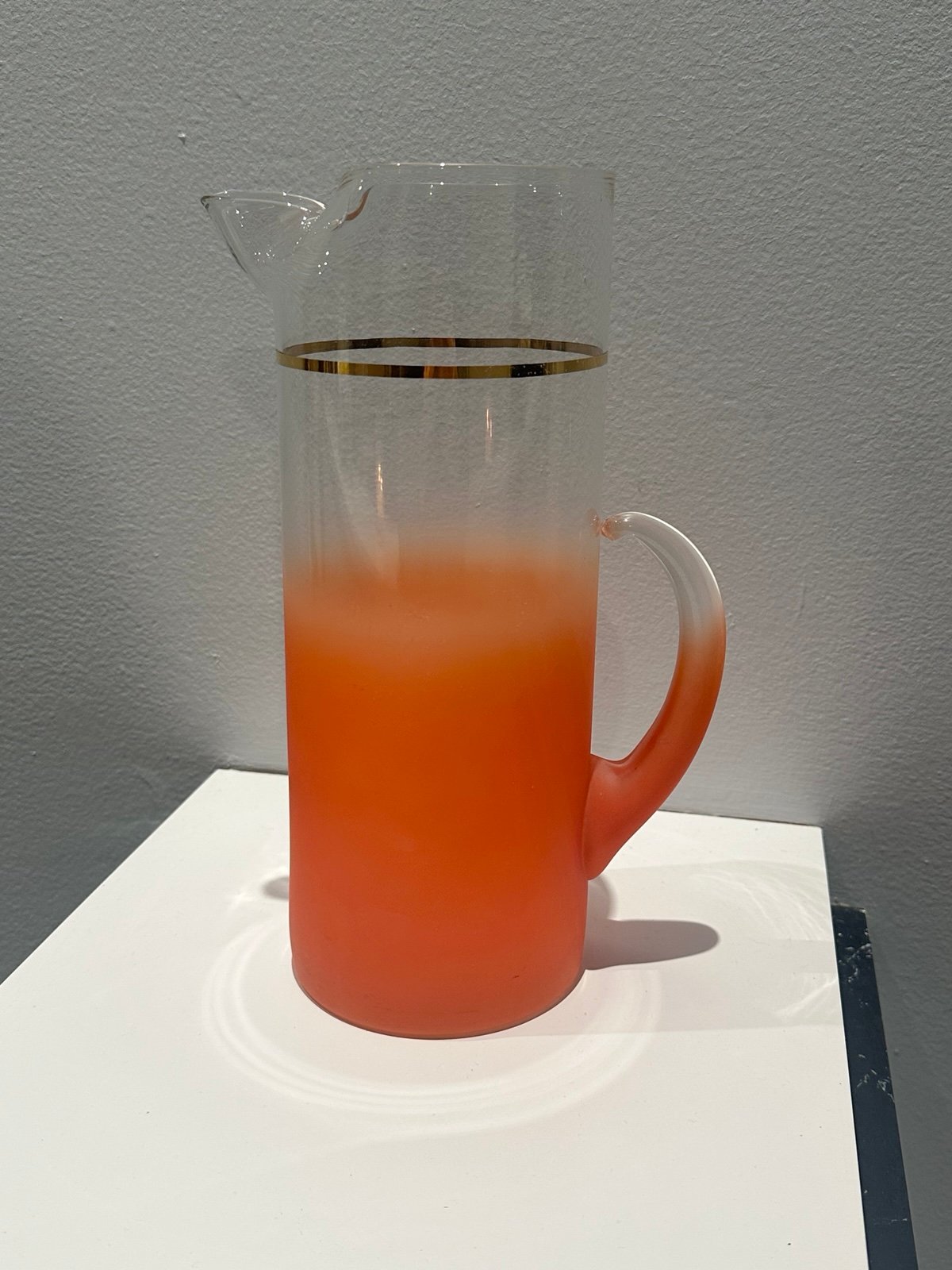 Vintage Anchor Hocking Blendo Orange Glass Pitcher
