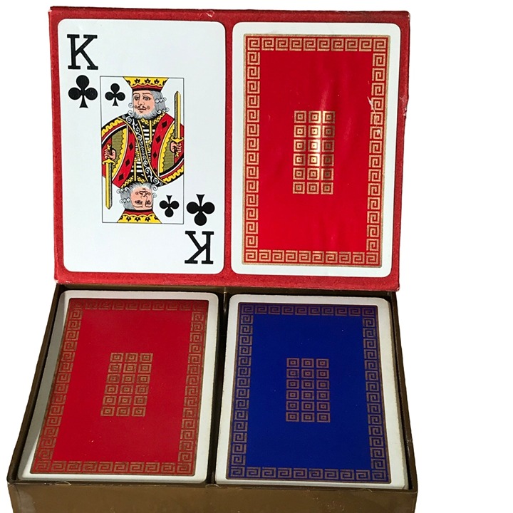 Heraclio Fournier Vitoria Playing Cards Double Deck Gold Spain Felt Box RARE