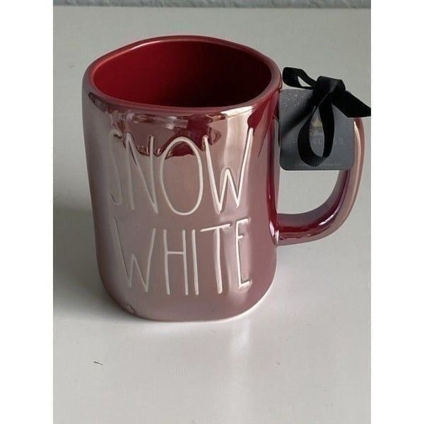 Rae Dunn Disney Snow White Red Iridescent Ceramic Mug NEW