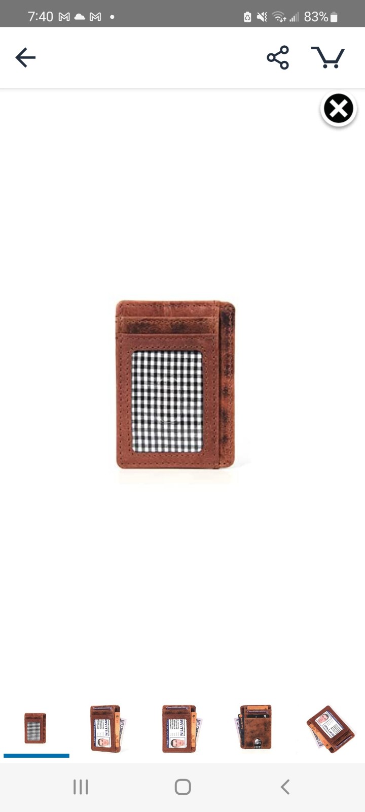 Aaron Leather Goods Minimalist RFID Blocking Wallet, Walnut Brown