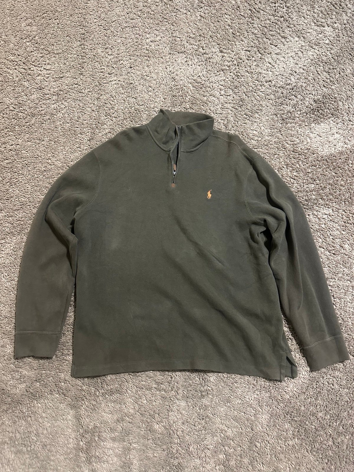 Vintage Polo Ralph Lauren “forest green & orange” sweater 00s size XL