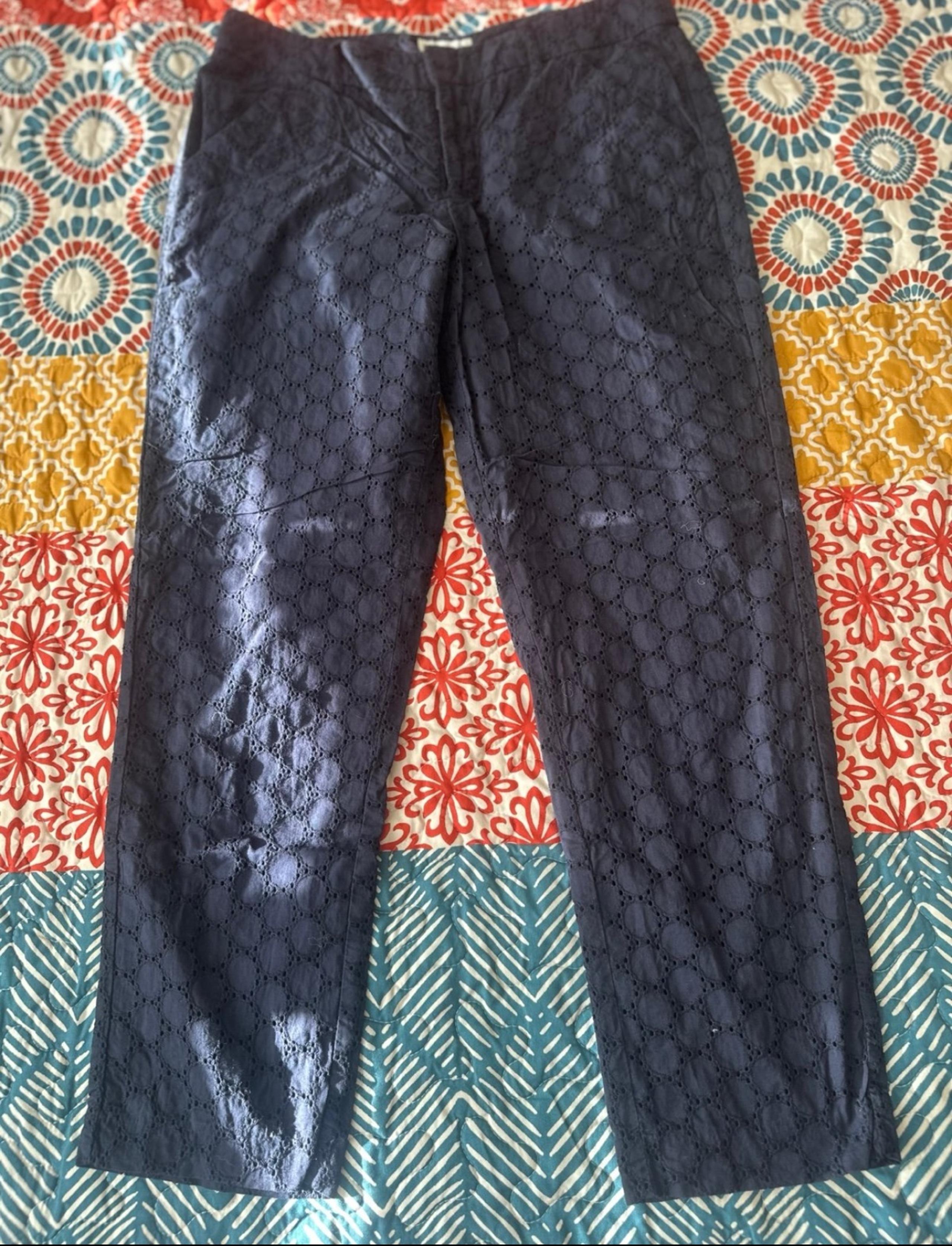 MERONA WOMEN CASUAL LOUNGE BLUE PANTS ELEGANT FORMAL EVERYDAY MEDIUM M 8 CLASSIC