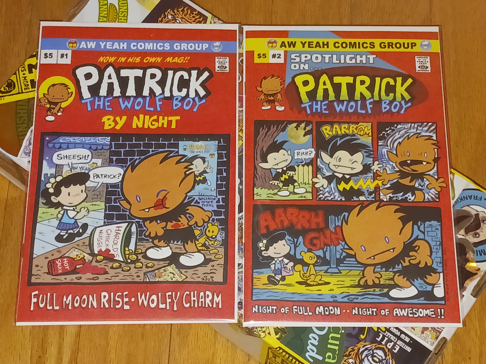 Patrick the Wolf Boy #1 & 2 (Werewolf by night homage) Art Baltazar set MMC 2023