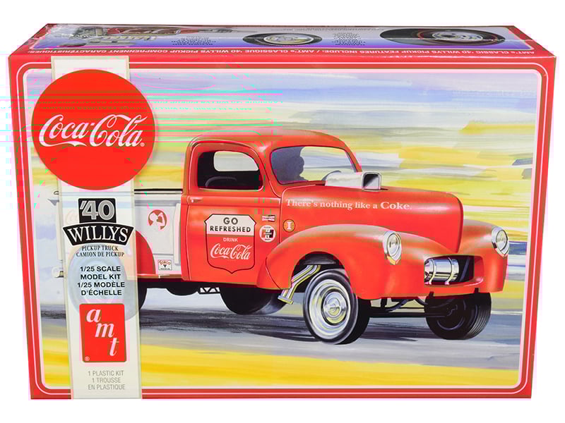 Skill 3 Model Kit 1940 Willys Gasser Pickup Truck Coca-Cola 1/25 Scale Model b