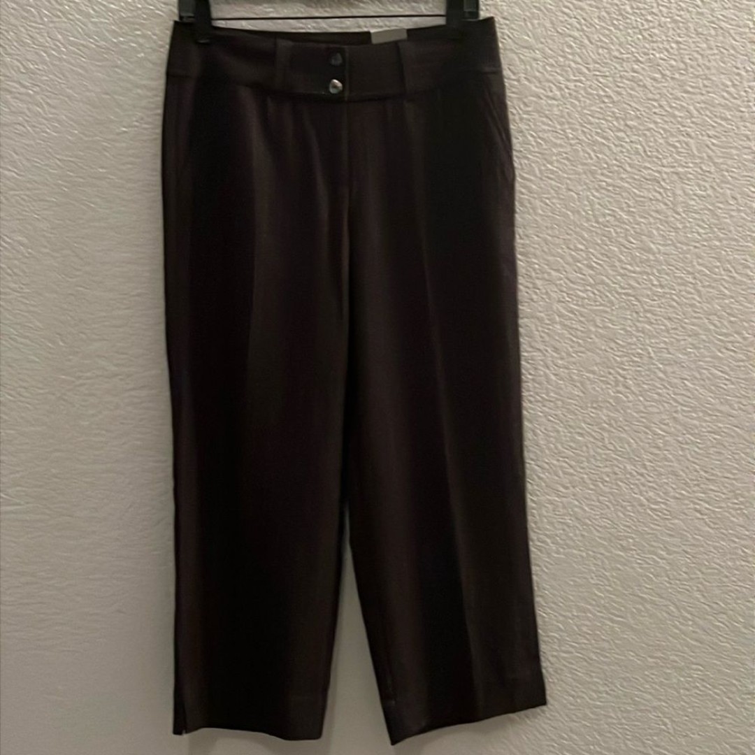 Chicos Dark Gray Mid Rise Straight Leg Zip Closure Dress Pants Size Small