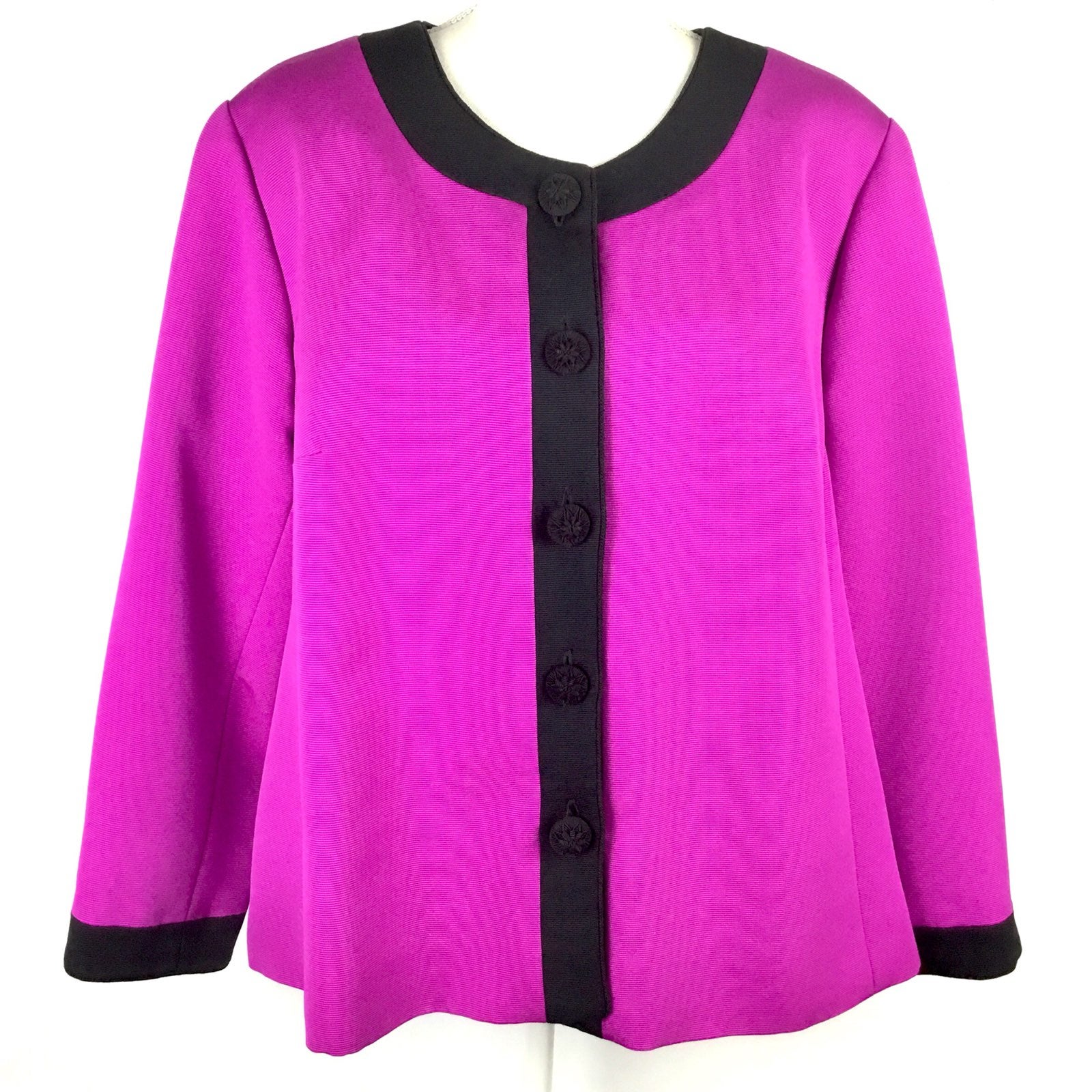 Plus Size Blazer Magenta Black Jacket