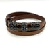 Vintage Albatros 009251 Brown Italian Leather Ornate Enamel Buckle Belt S 26