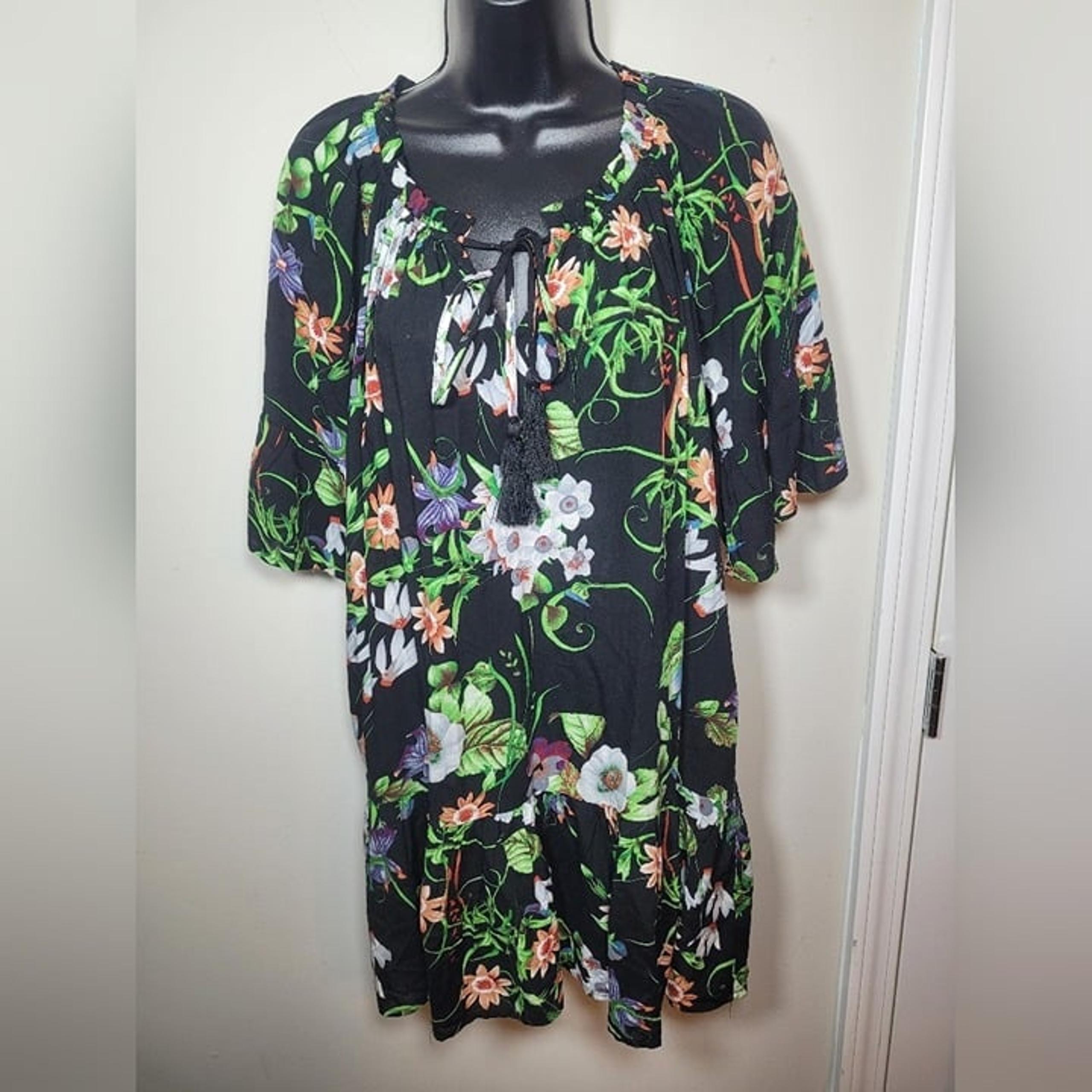 Umgee Floral Boho Lightweight Dress sz S R7079