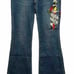 Ed Hardy Slim Flare Women's Multi Color Embroidery Blue Jeans Size 30