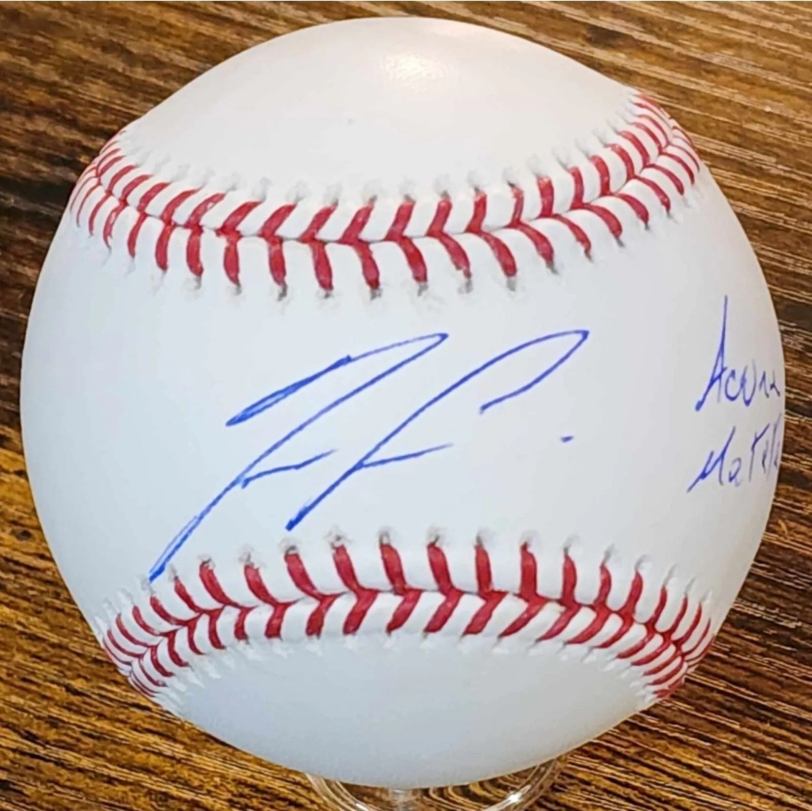 RONALD ACUNA JR SIGNED AUTOGRAPHED OML ACUNA MATATA INSCRIBED BASEBALL BECKETT