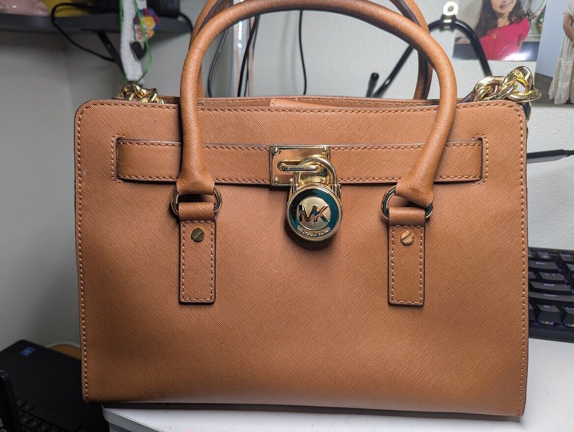 Michael Kors Hamilton Satchel Tote Saffiano Shoulder Bag With Matching Wallet