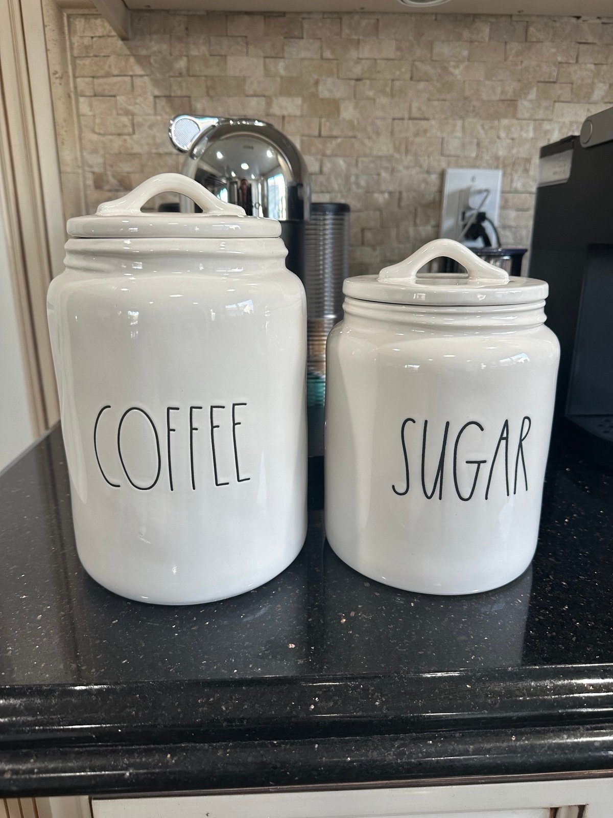 Rae Dunn coffee and sugar canister