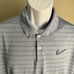 Nike Dri-Fit Men's lot of 2 blue and gray striped s/s golf polo shirts Large L