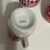 Vtg Red/White Quilted Pattern Teapot/4 Cups/ Creamer/Sugar/ A Price Import Japan
