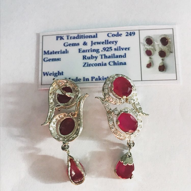 Ruby/July Birthstone Earrings