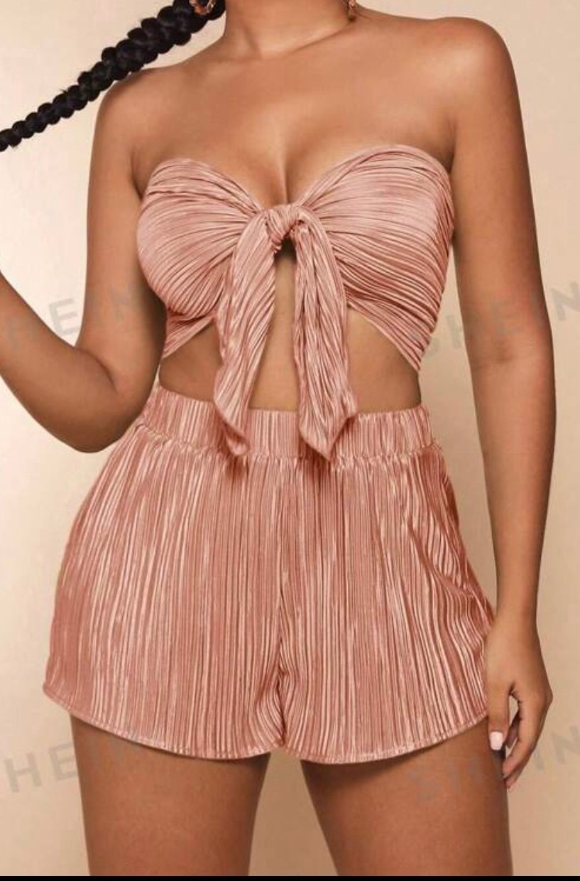 Womens medium baby pink 2 piece outfit