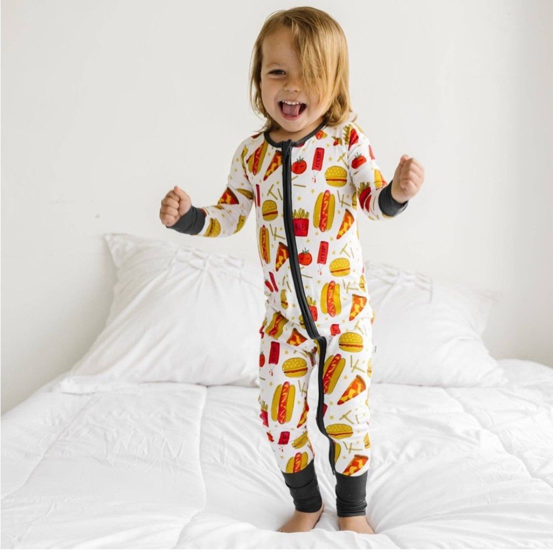 Little Sleepies Fast Foodie Bamboo Zippy Pajamas Size 3T
