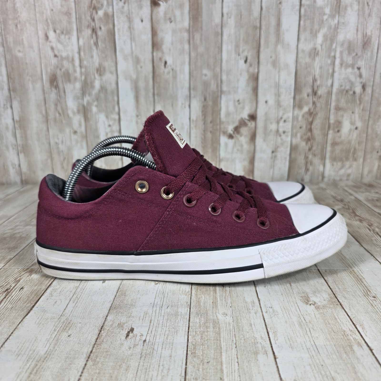 Converse All Star Lo Top Sneakers Maroon Casual Shoes Womens Size 10