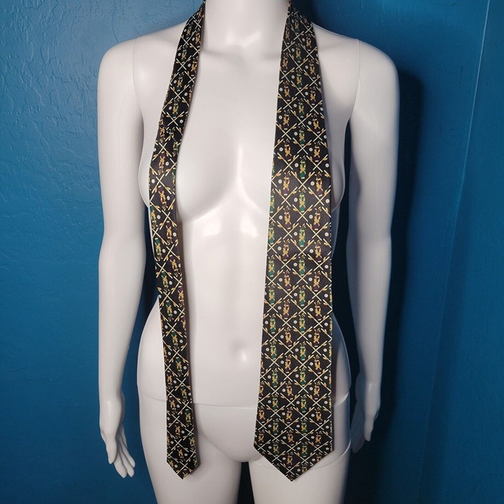 Designs By A. Rogers Golf Bag II Handmade Mens Necktie Black Green Purple