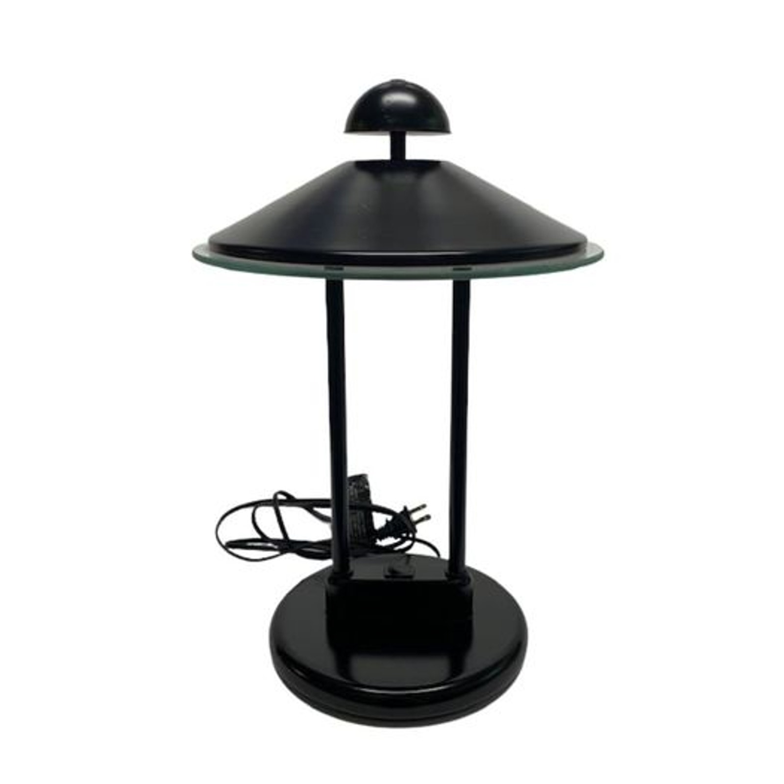 Vintage Underwriters Laboratories UFO Flying Saucer Halogen Black Desk Lamp