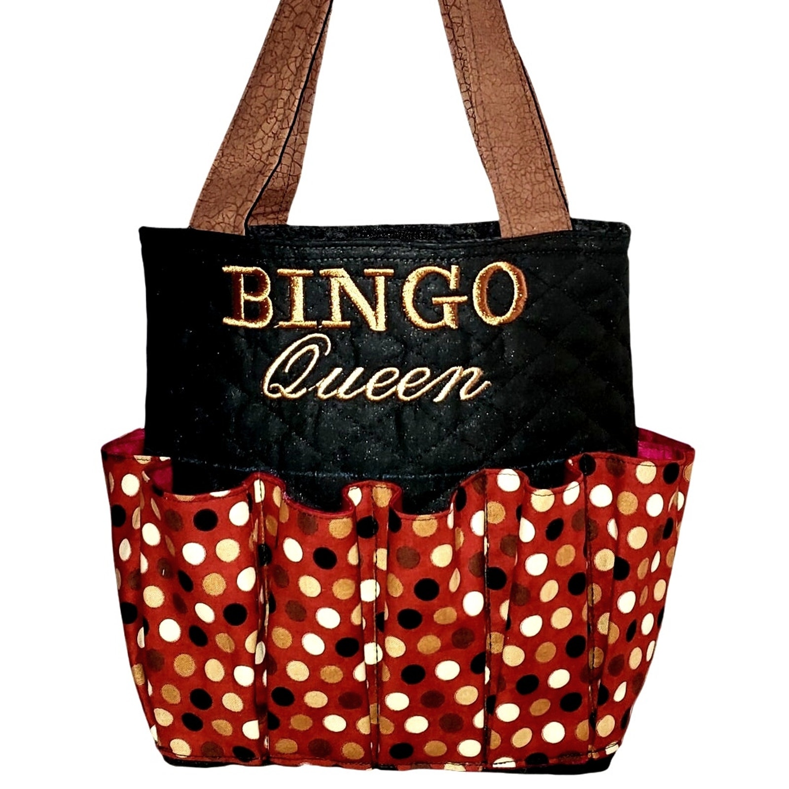 Hand crafted by ME Bingo Queen Bingo Makeup Bag for 12 exterior bush or daubers