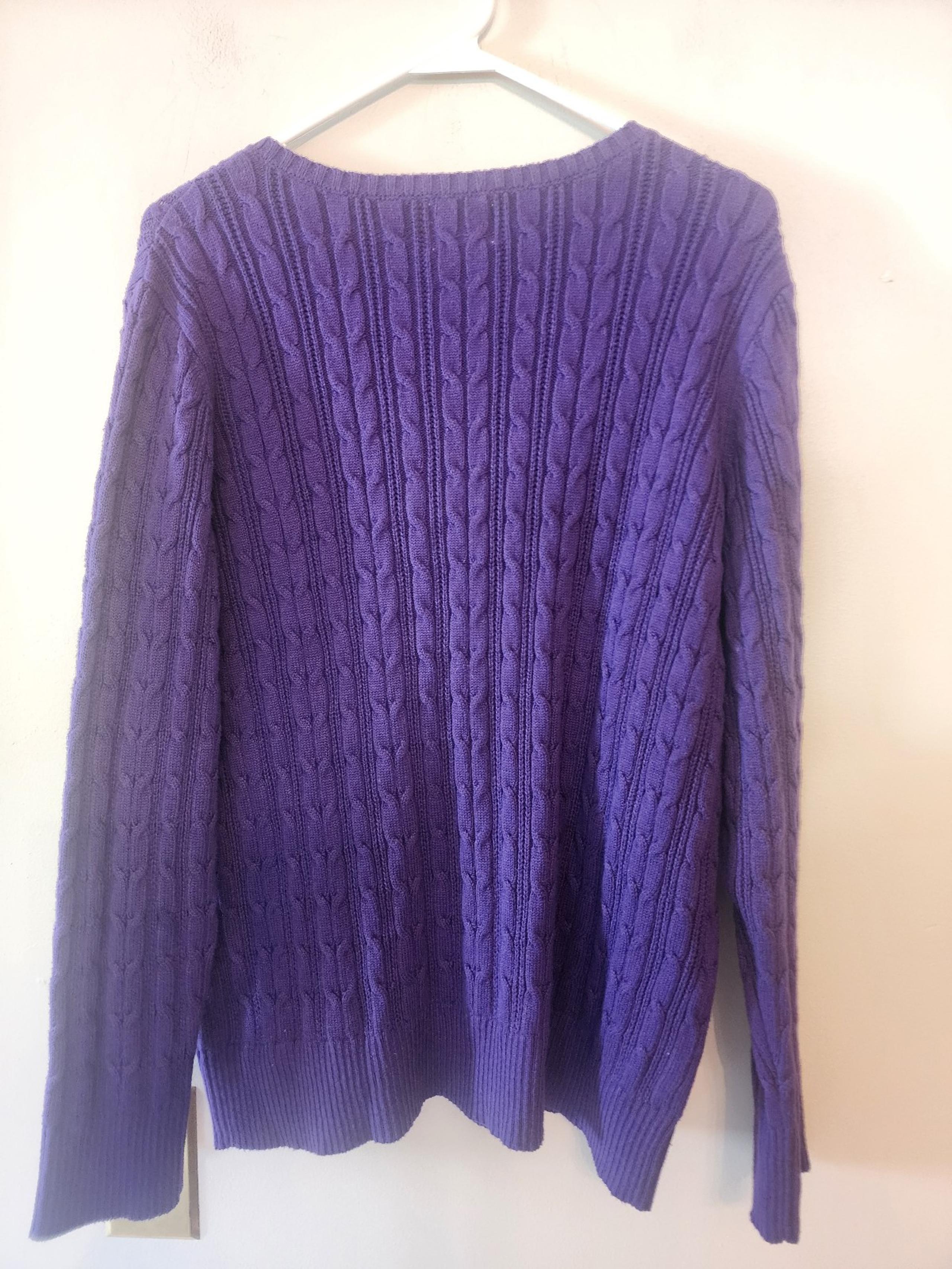 St johns bay Cowl Neck sweater womens petite large Melrose purple