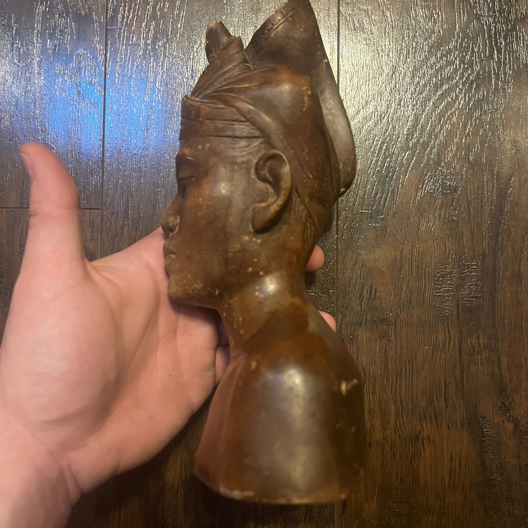 Vintage Handcrafted Clay Indonesian Man Bust Sculpture