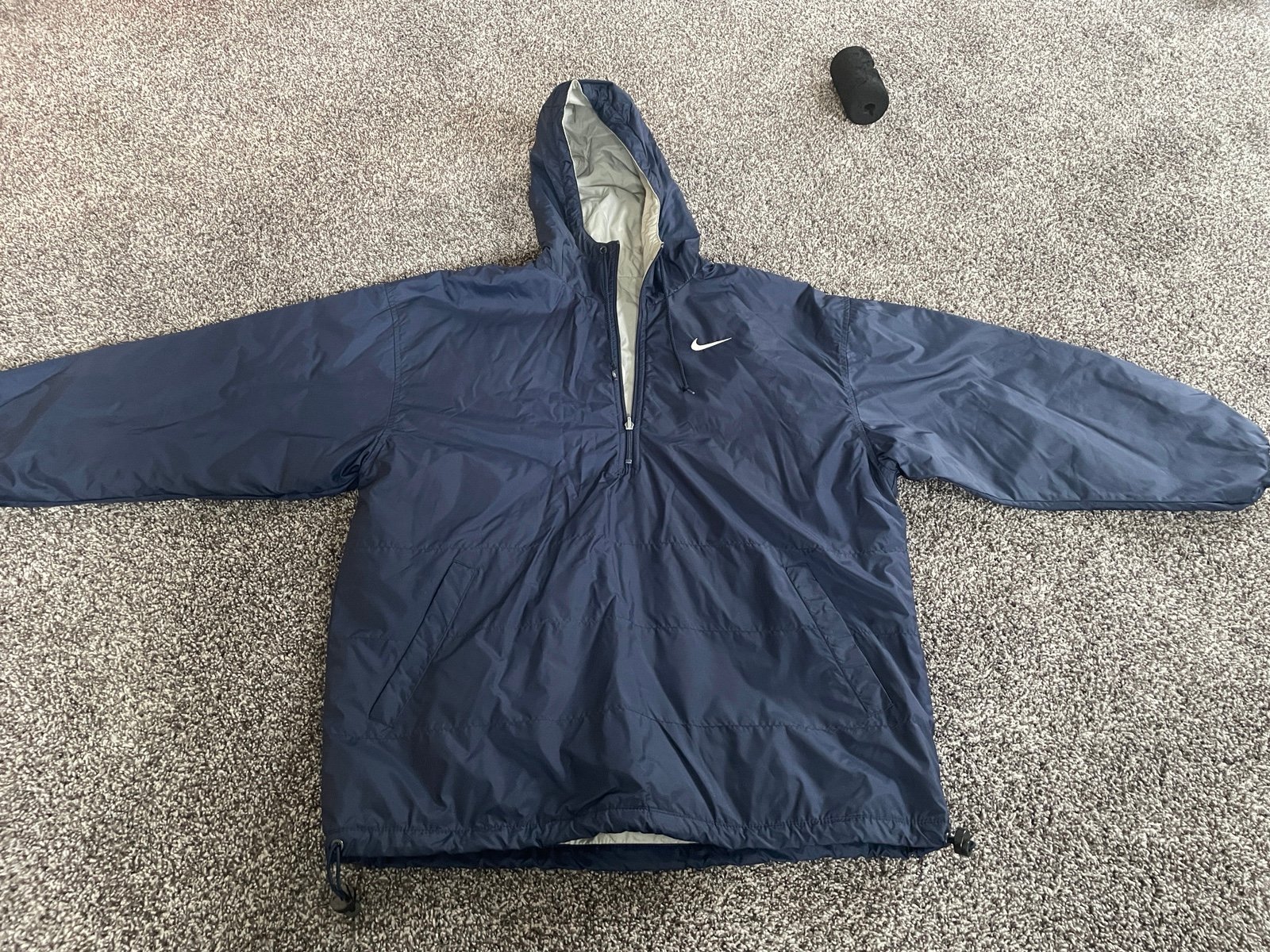 Vintage Nike Jacket Size Medium Blue Light Grey Insulated Reversible 90s 8-10