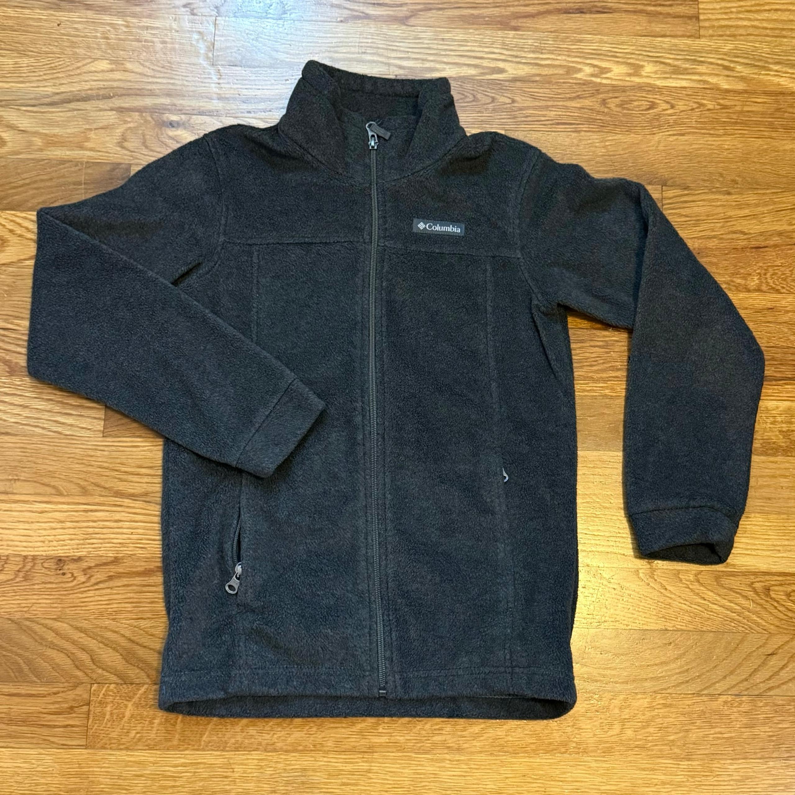 Columbia Youth Medium 10 12 Gray Full Zip Pockets Fleece Sweater Jacket