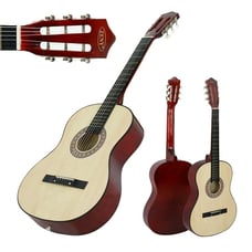 38 Natural Beginners Acoustic Guitar Wooden 6 Strings WithCase,Strap,Tuner, Pick