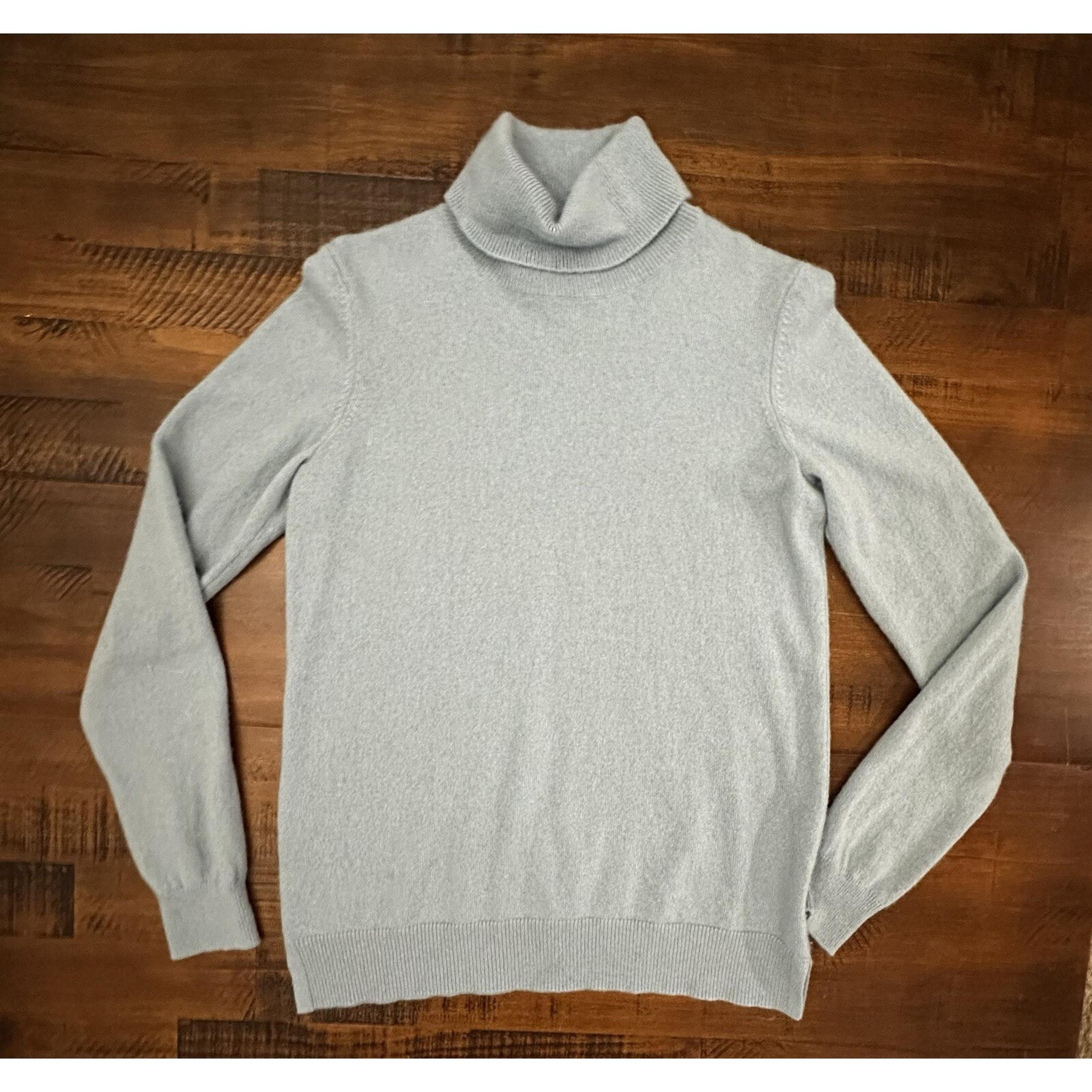 ORVIS Women's XS X-Small Cashmere Cozy Casual Sweater Turtleneck Light Blue EUC