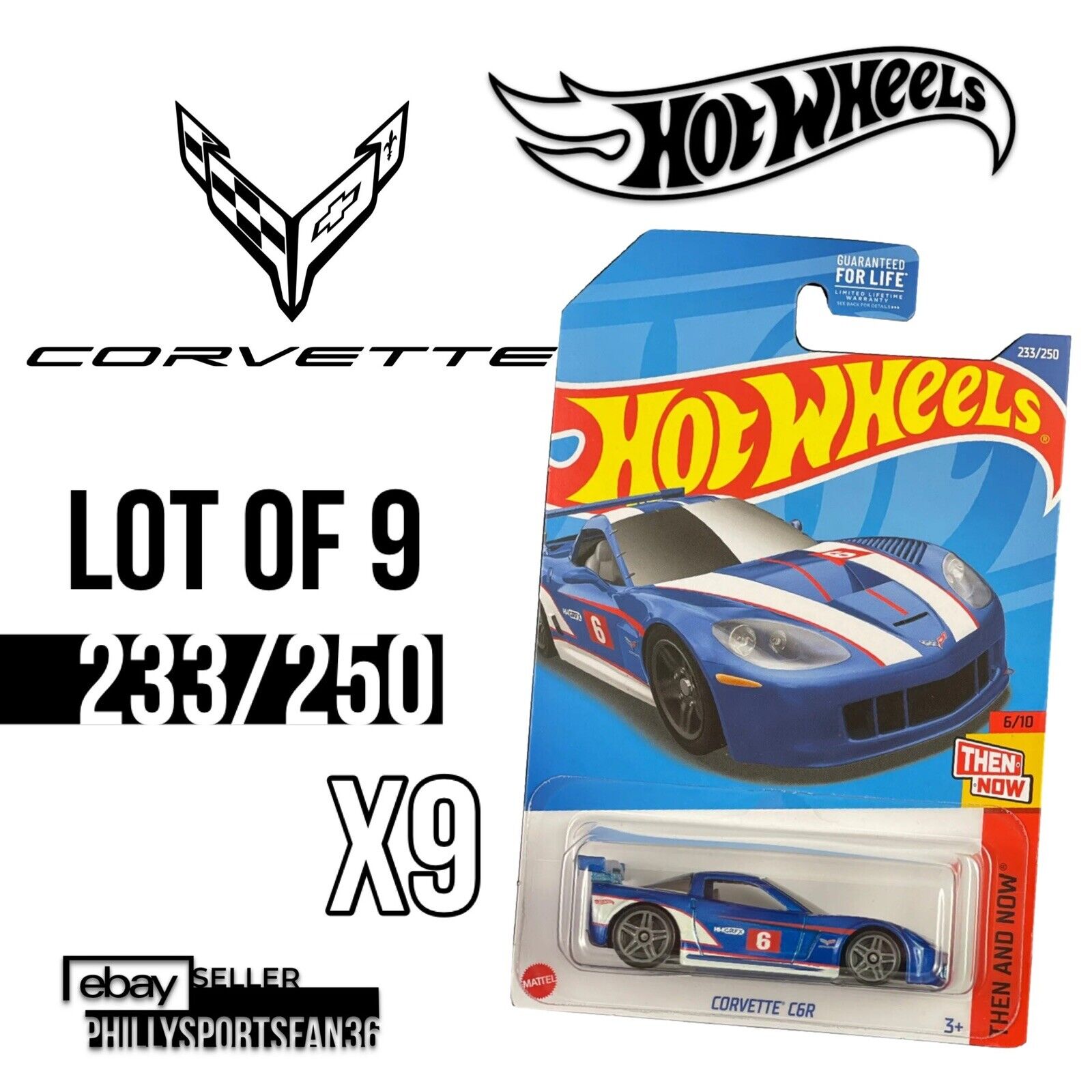 Lot Of 9 Hot Wheels 2022 HW Then And Now 6/10 Blue Corvette C6R 233/250 C6 9X