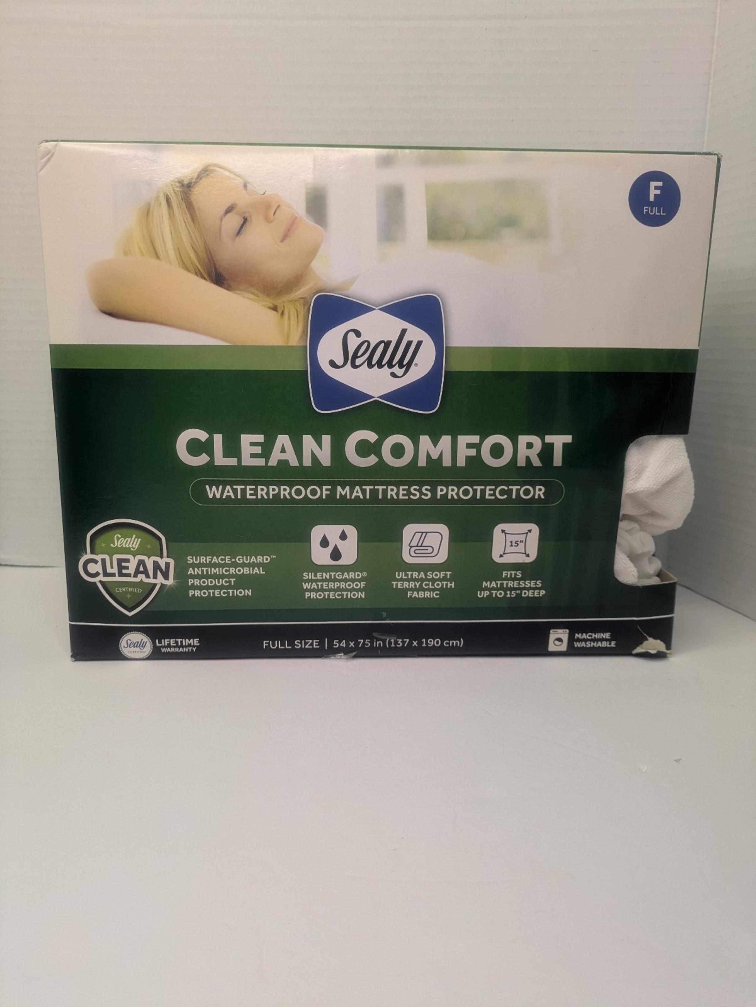Sealy Ultra Soft Waterproof Fitted Mattress Protector, King, White