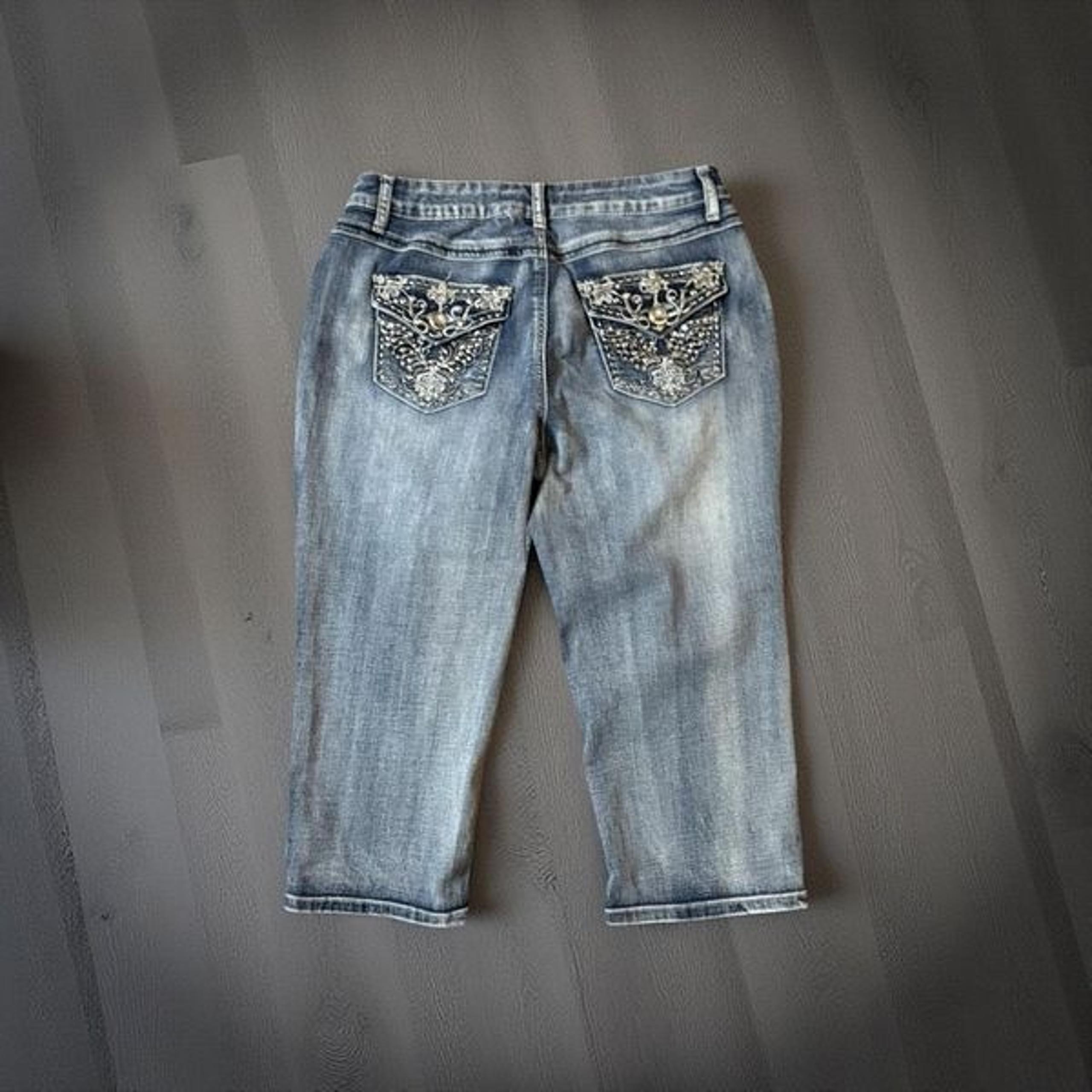 Cato est. 1946 Bedazzled Contemporary Skinny Stretch Embellished Denim Jeans 12
