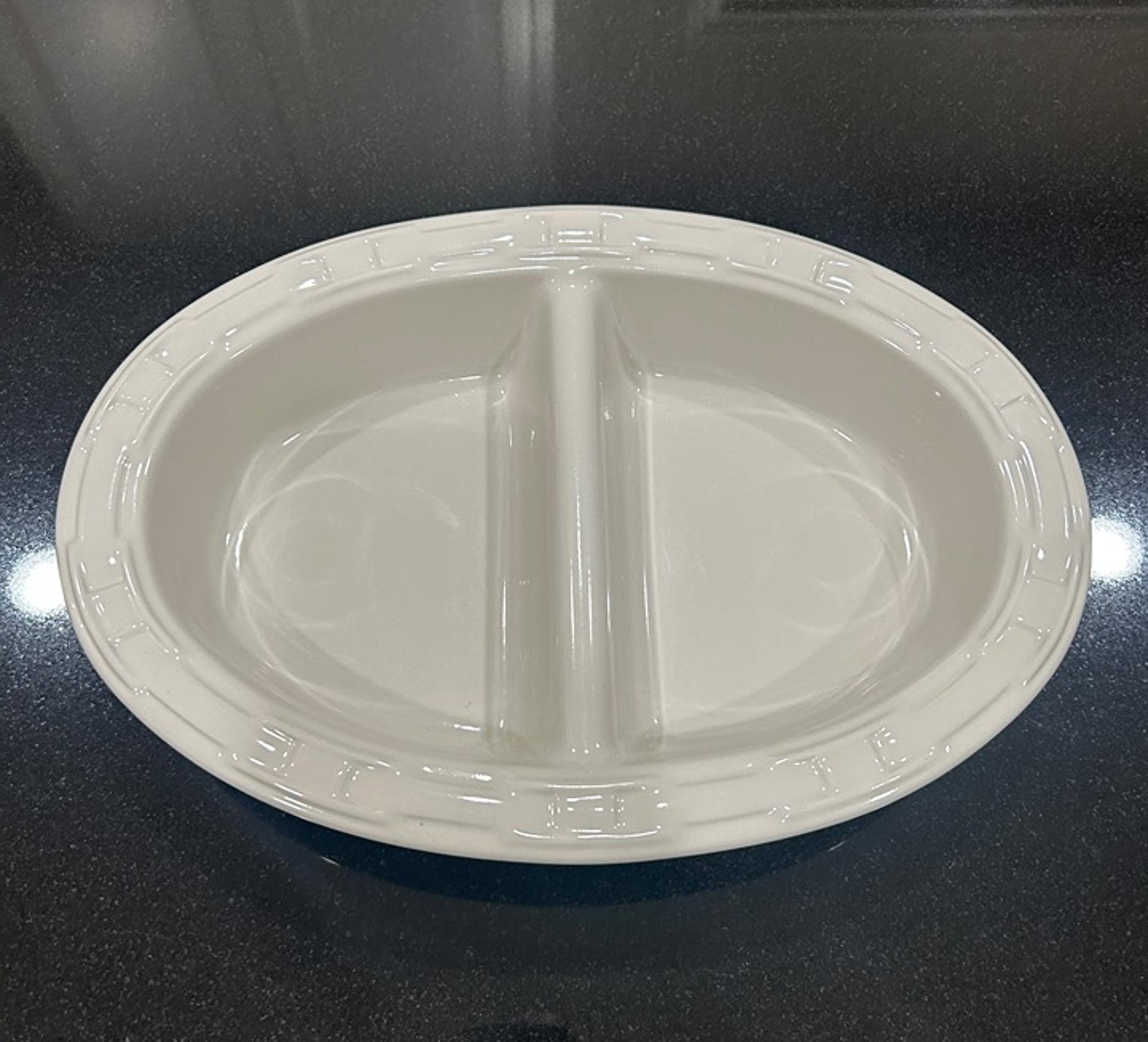 Longaberger Oval Divided Serving Bowl in Heirloom Ivory