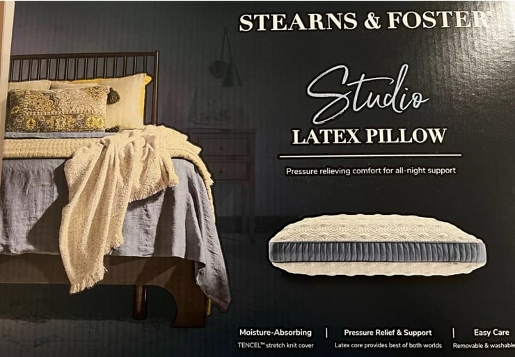 NWT - Stearns & Foster STUDIO Latex Pillow - STANDARD 24”X16”