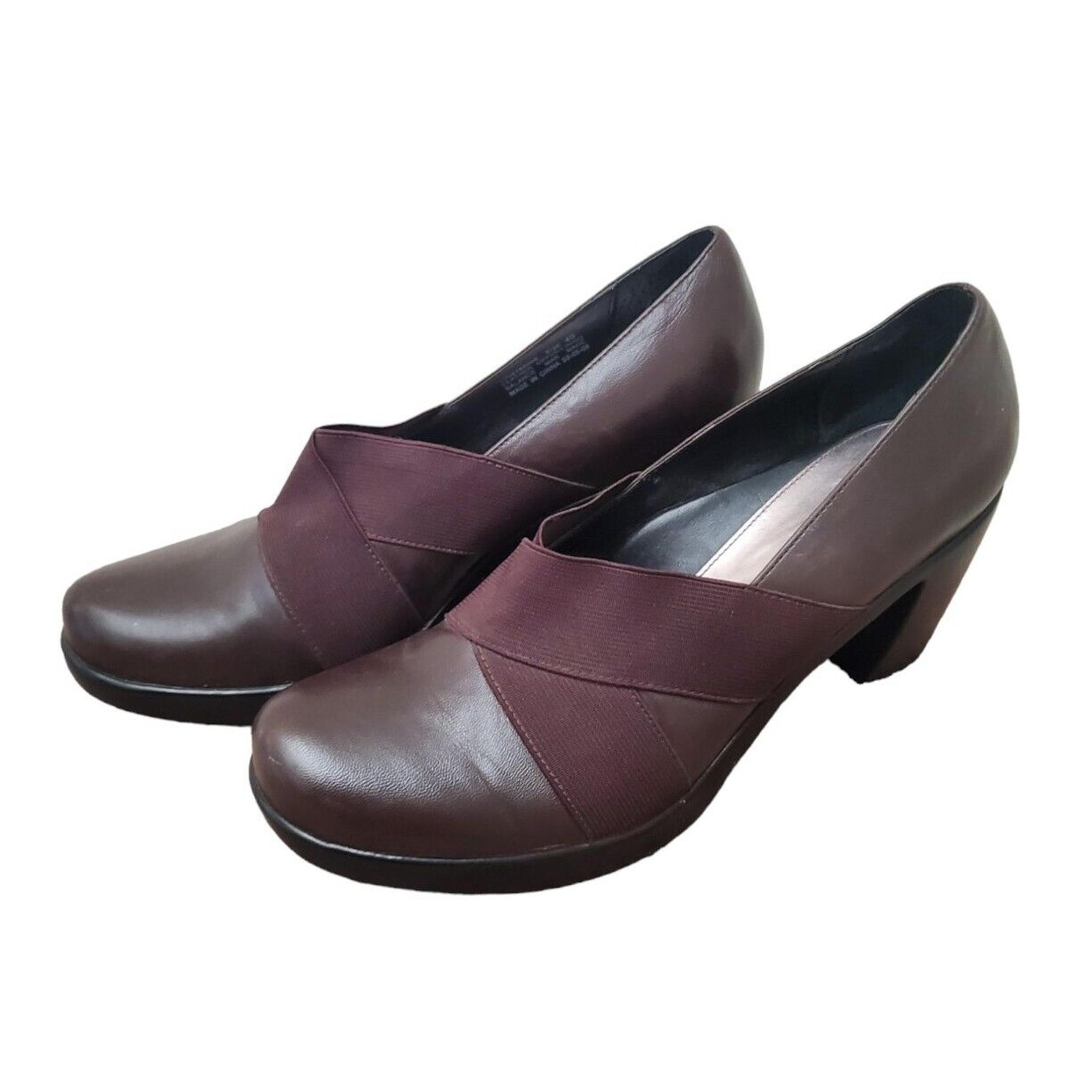 Dansko Women's Tori Mocha Brown Leather Elastic Accent Pump, Size 9.5-10 (40)
