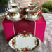 ROYAL ALBERT OLD COUNTRY ROSES 9 PC COMPLETER TEA SET-TEACUPS-SAUCERS-TRAY/PLATE