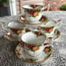 ROYAL ALBERT OLD COUNTRY ROSES 9 PC COMPLETER TEA SET-TEACUPS-SAUCERS-TRAY/PLATE