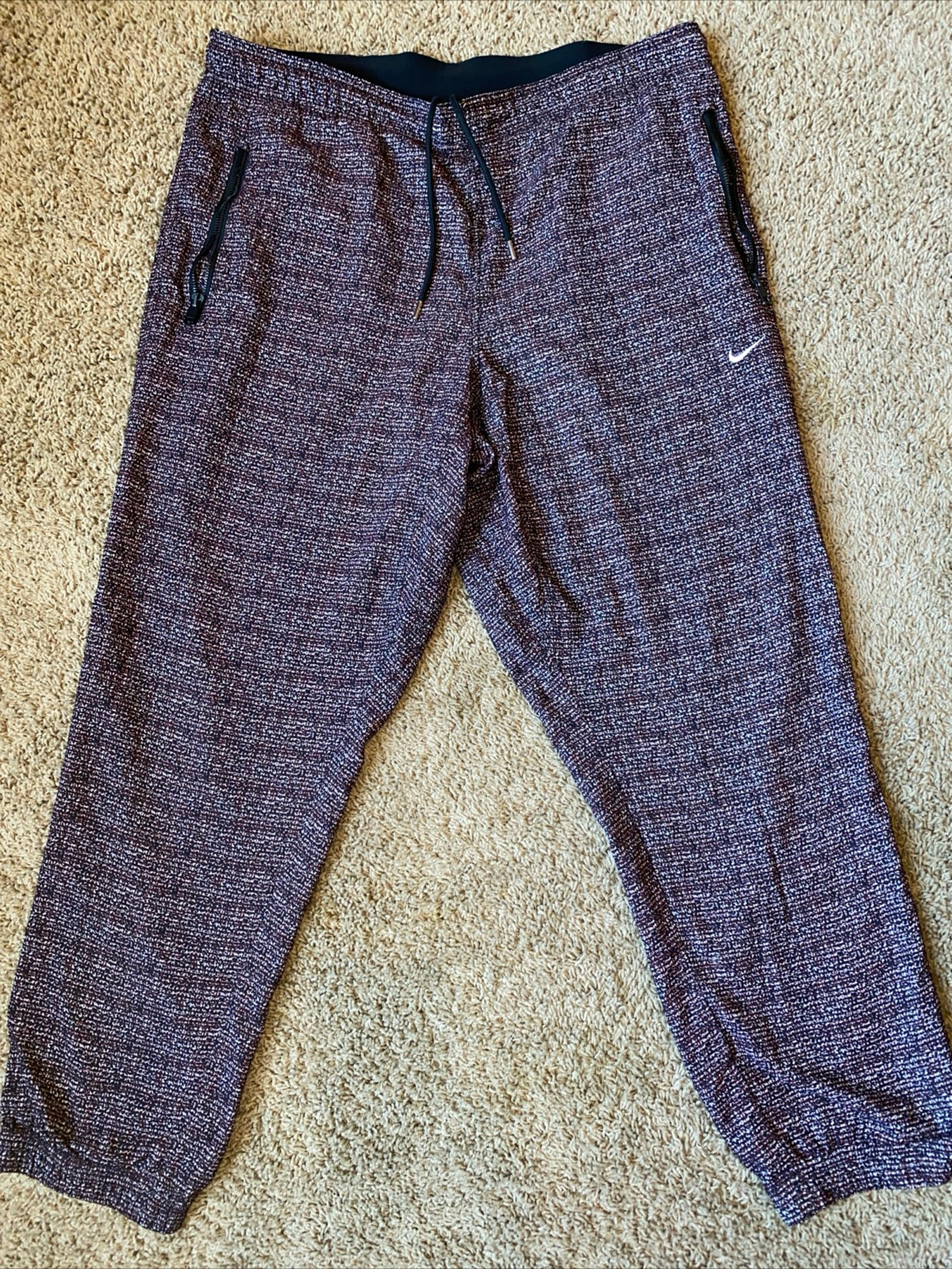 Nike Nikelab Made in Italy Joggers Pants Men’s XL Marbled Burgundy Nylon