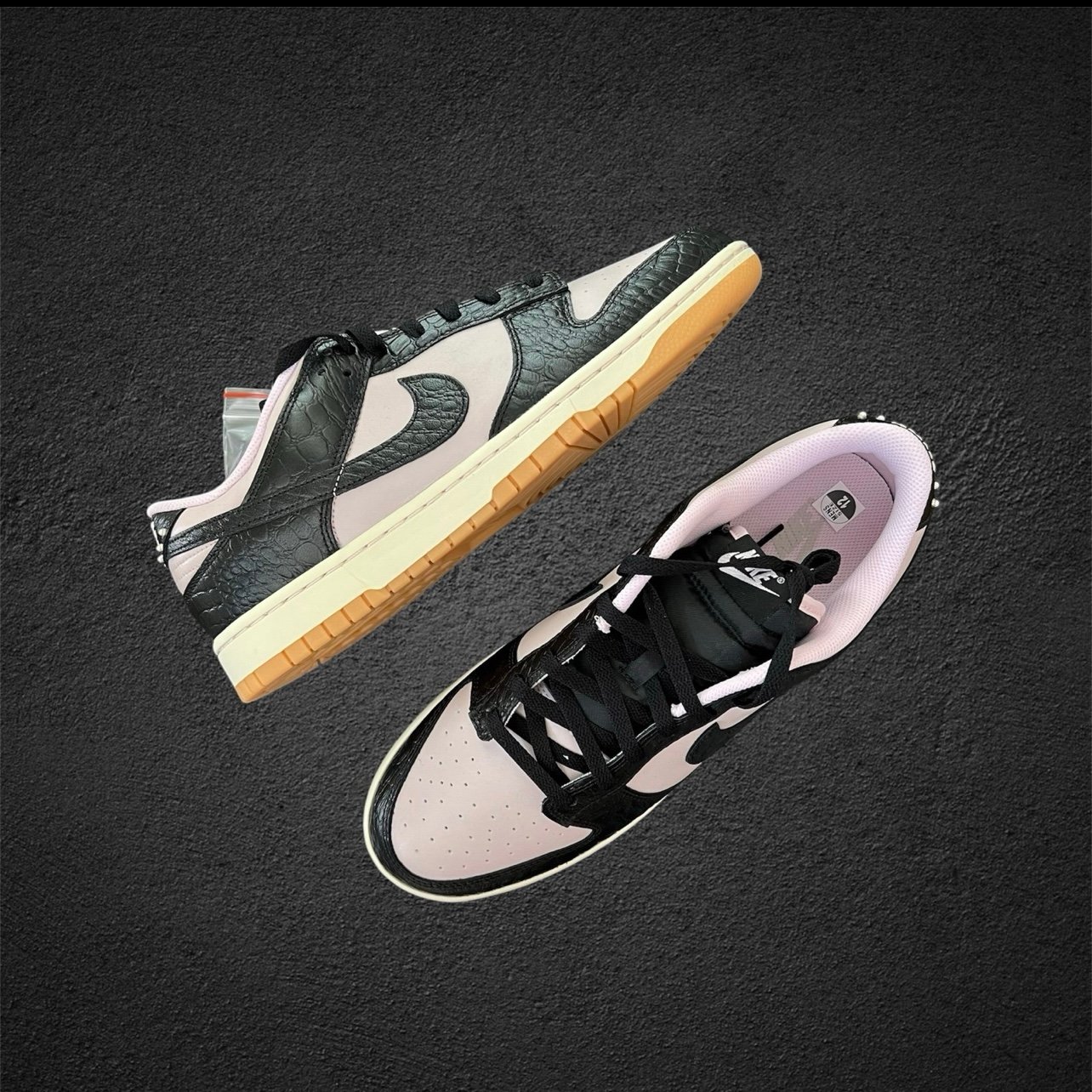New NIKE Dunk Low Retro Black Platinum Violet Croc