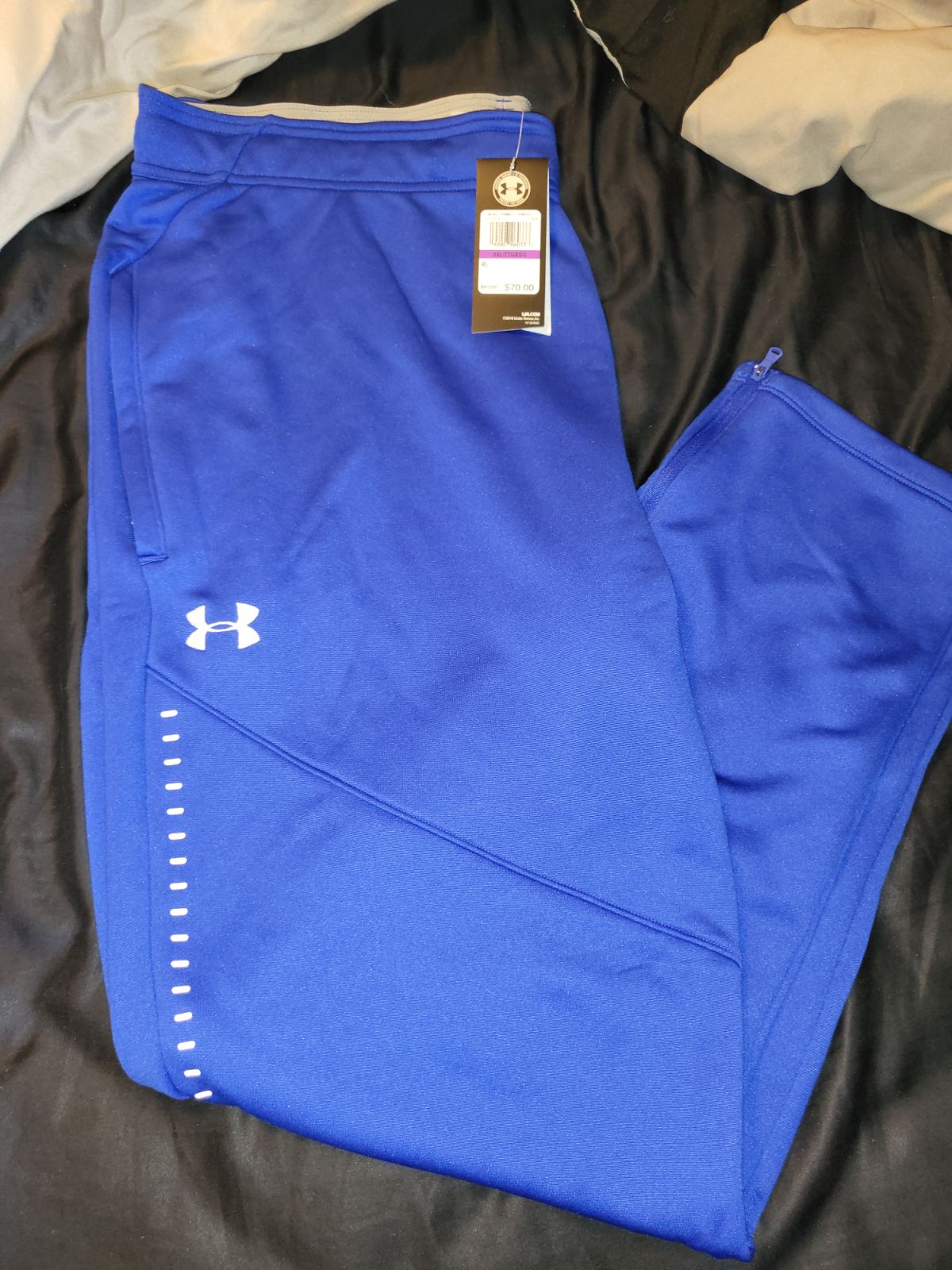 Under Armour Mens UA Knit Warm Up Pants 2XL Blue
