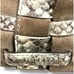 Michael Kors Dark Dune Khaki Vivian Python Snake Print Satchel Woven Tote Bag Sh