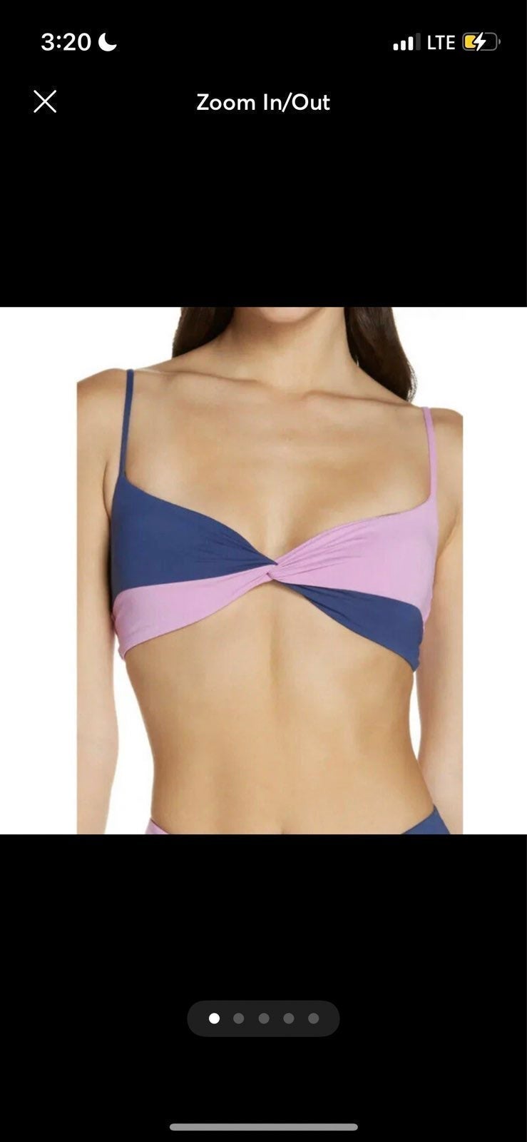 L Space Ringo Colorblock Twist Bikini Top Indigo Purple M