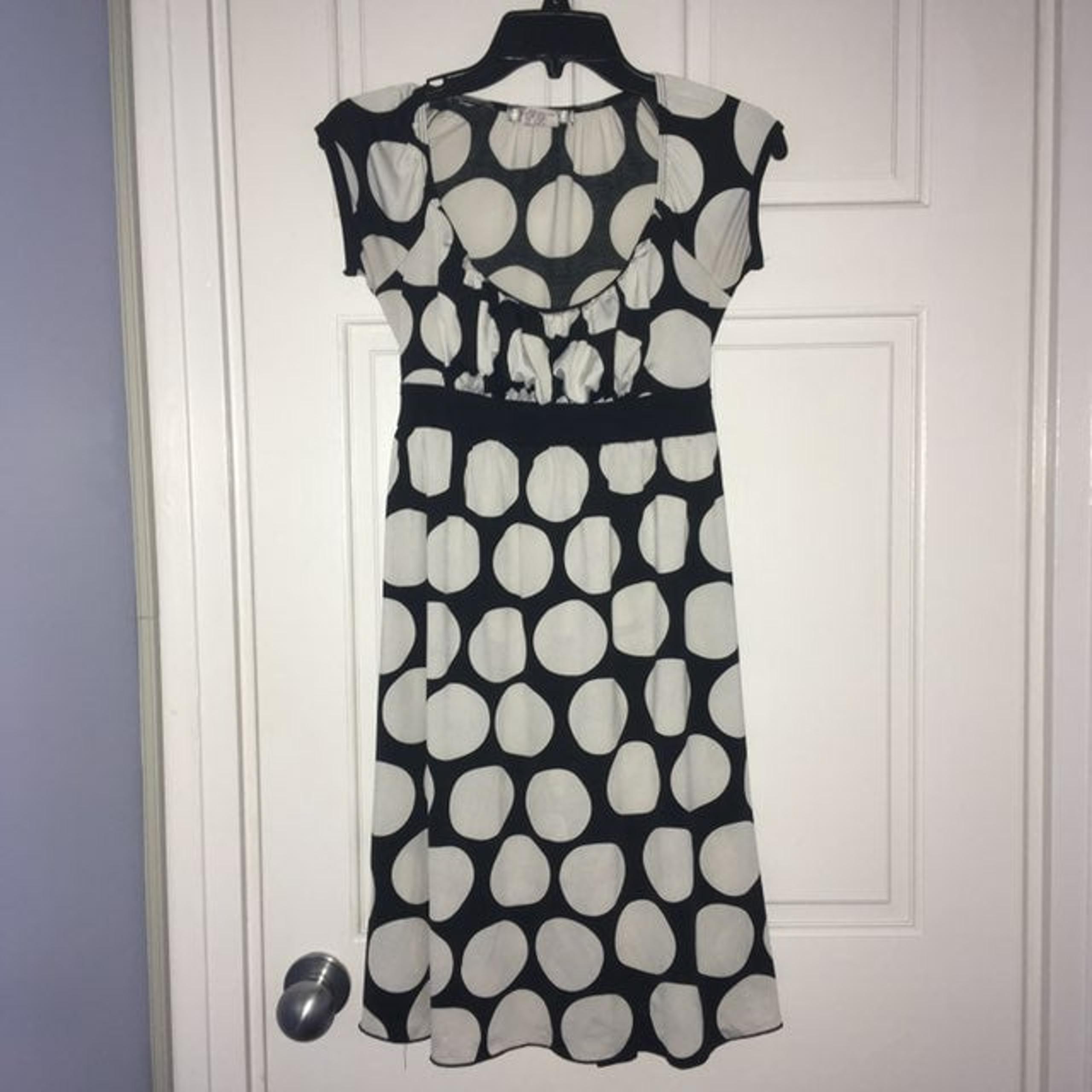 LaBelle black/white polka dot dress