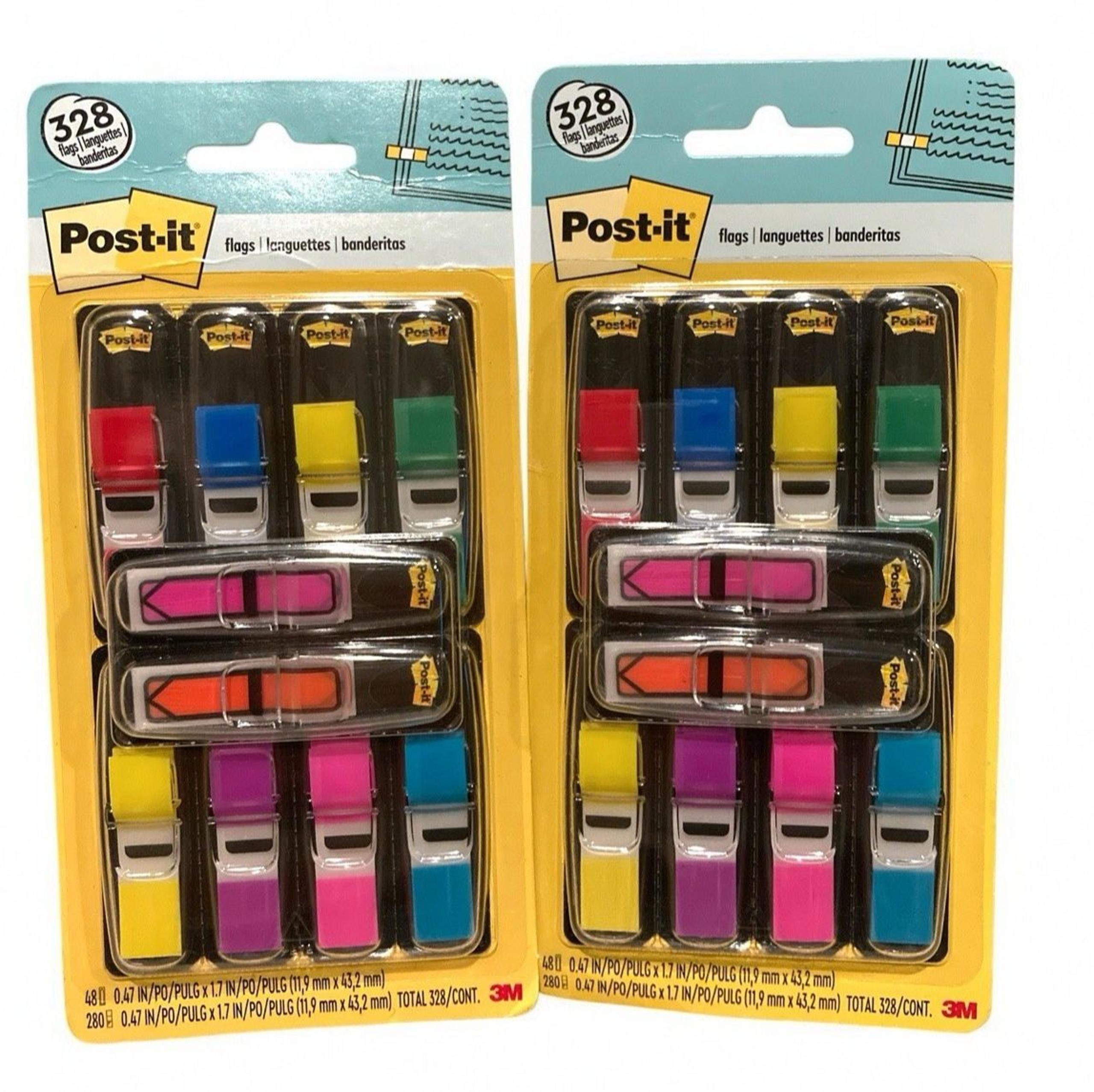 2 Packs of 328 POST IT FLAGS (656 Adhesive Flags Total) Brand New