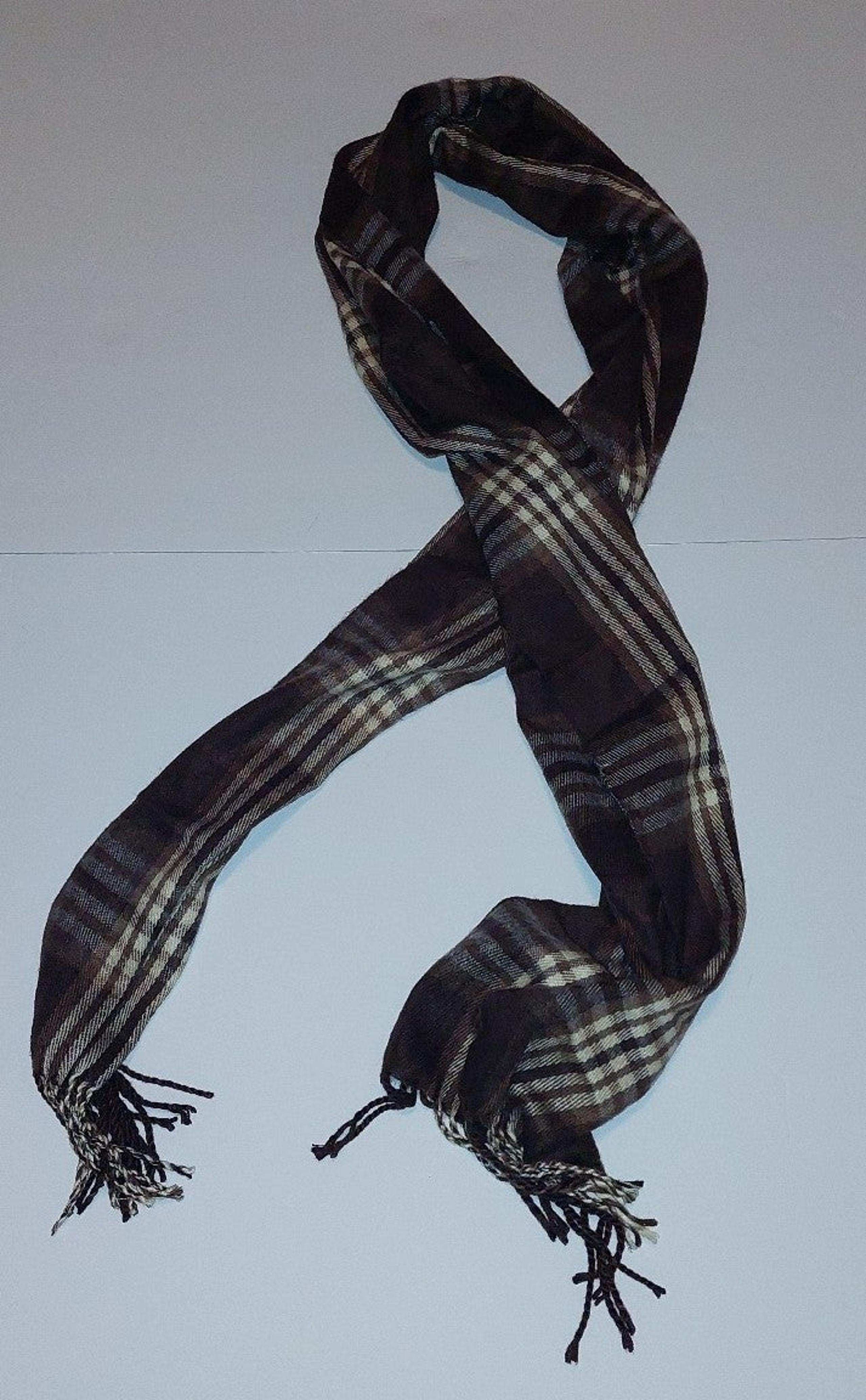 Pierre Cardin brown plaid scarf