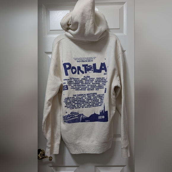 Portola Music Festival 2022 Cream White Hoodie Size Medium M Sweater