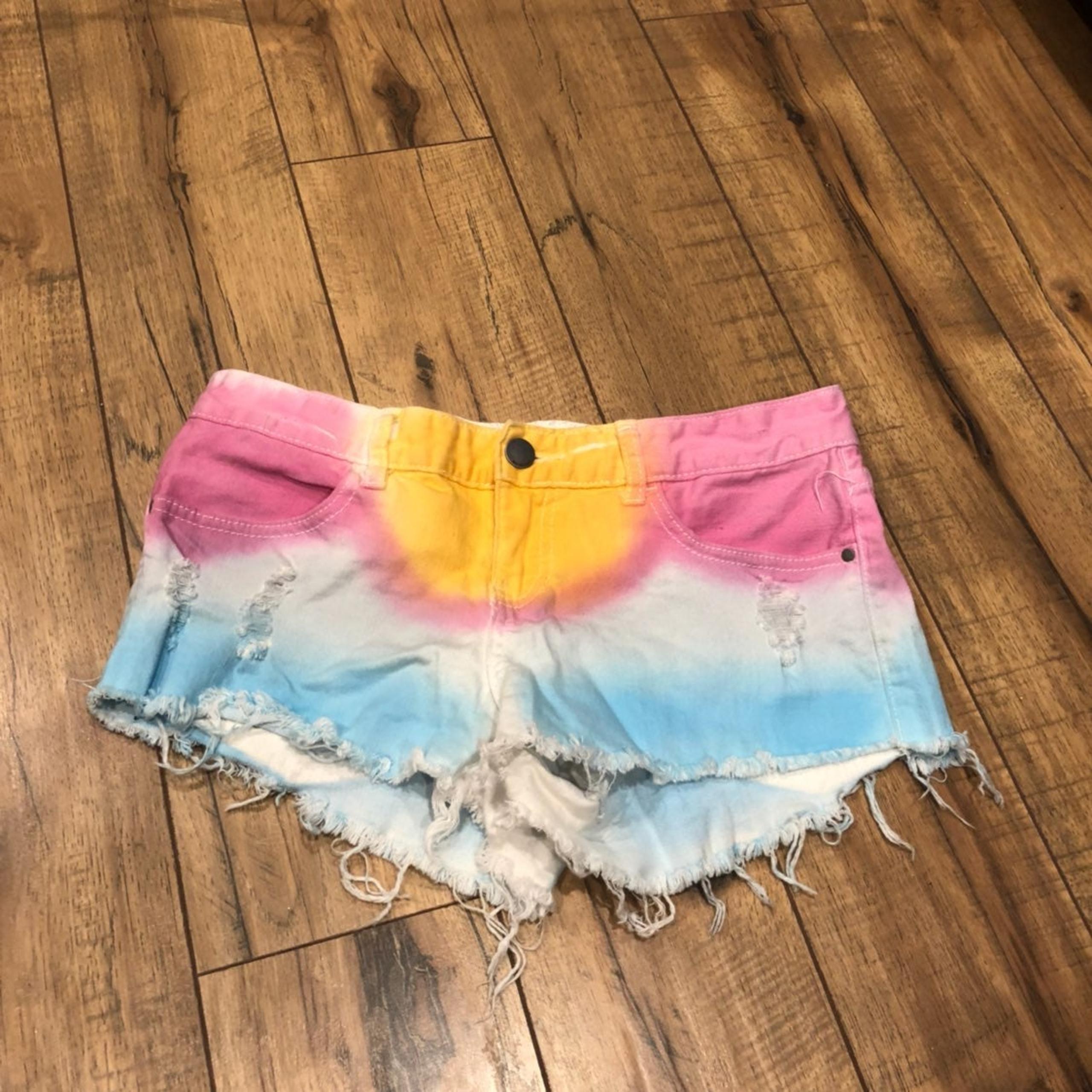 Billabong 3 Tie Dyed Denim White shorts