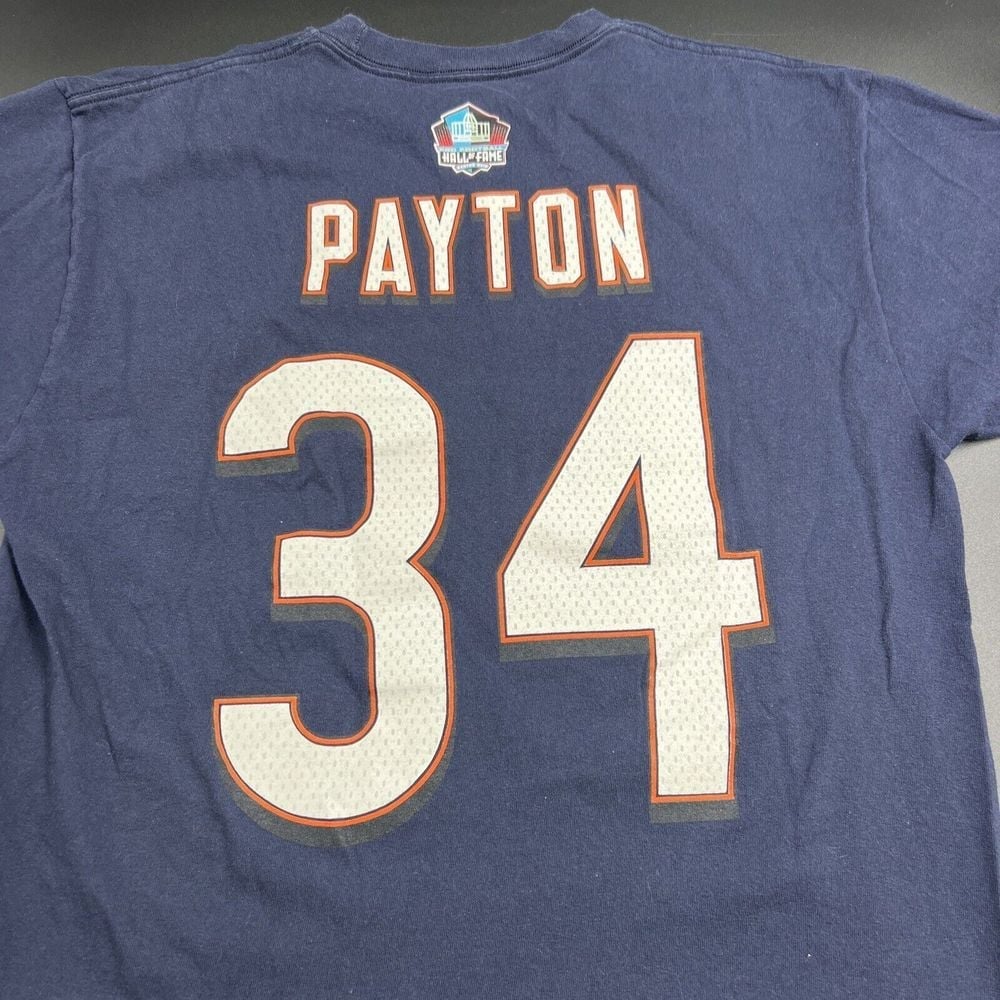 Majestic Chicago Bears Walter Payton T-Shirt Size L NFL Football Hall of Fame